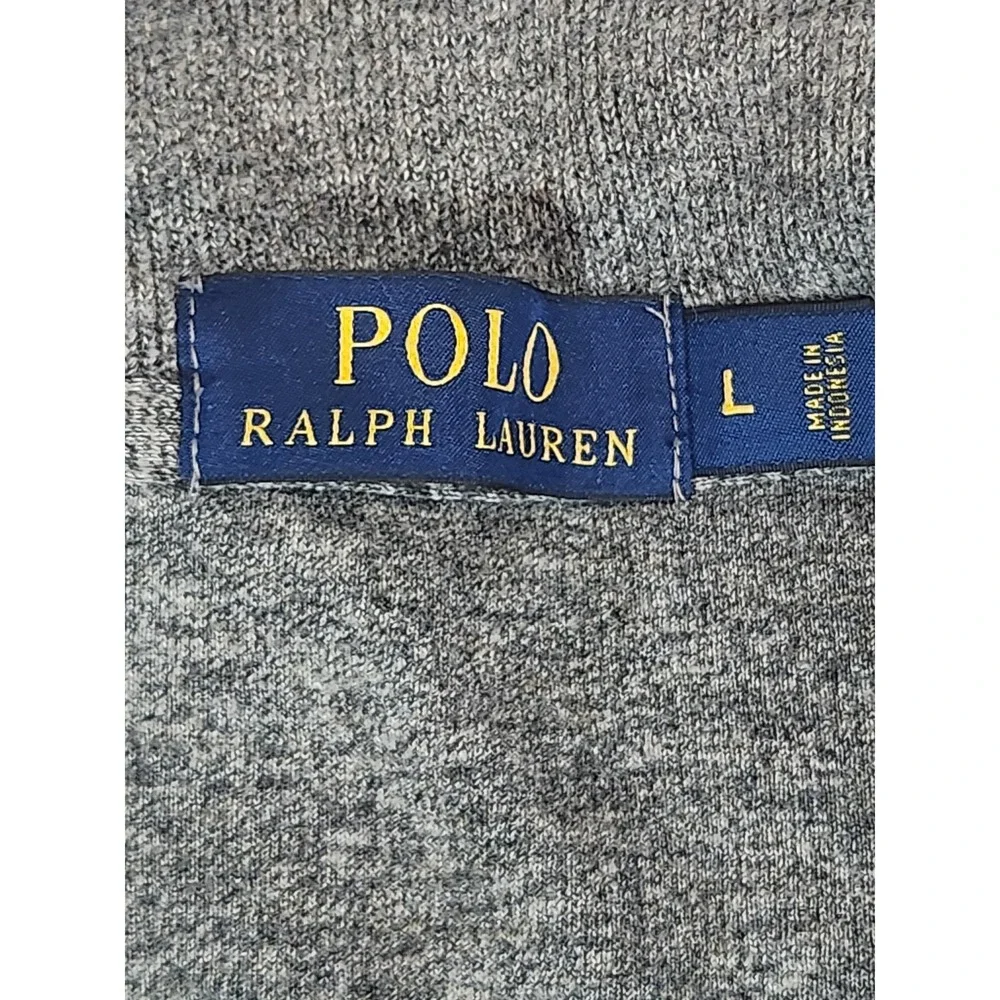 Polo Ralph Lauren Quarter Zip Sweater Mens L Gray Heather Knit Mock Neck